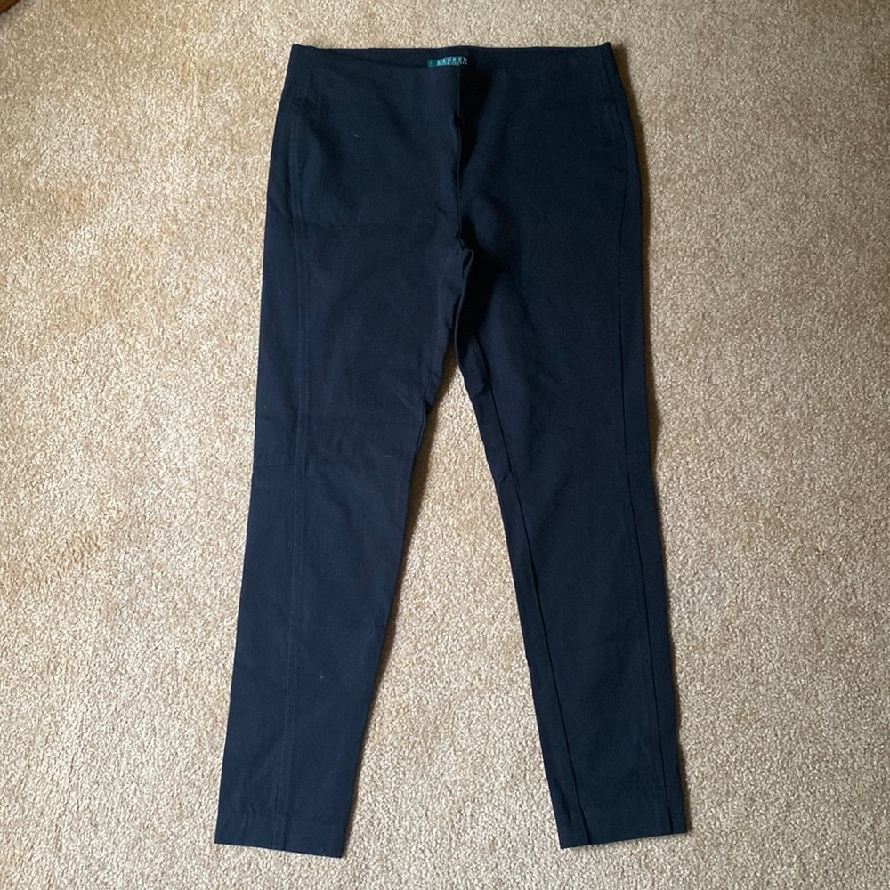 Lauren Ralph Lauren petite 6 6p black pants skinny stretchy